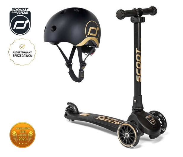 Scoot & Ride Highwaykick 3 LED Hulajnoga Balansowa + Kask XXS-S Gold - 1218387 - zdjęcie 2